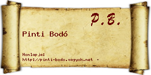 Pinti Bodó névjegykártya